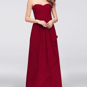 NWT!! Strapless crinkle chiffon dress